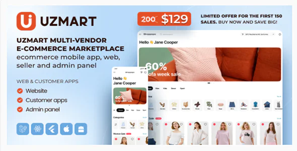 UzMart Multi - Vendor E-Commerce-Marktplatz